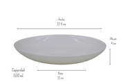 Plato Sopero Clásico Redondo 700 ml Vidrio Opalino Blanco LYGQP-90 Jiangsu