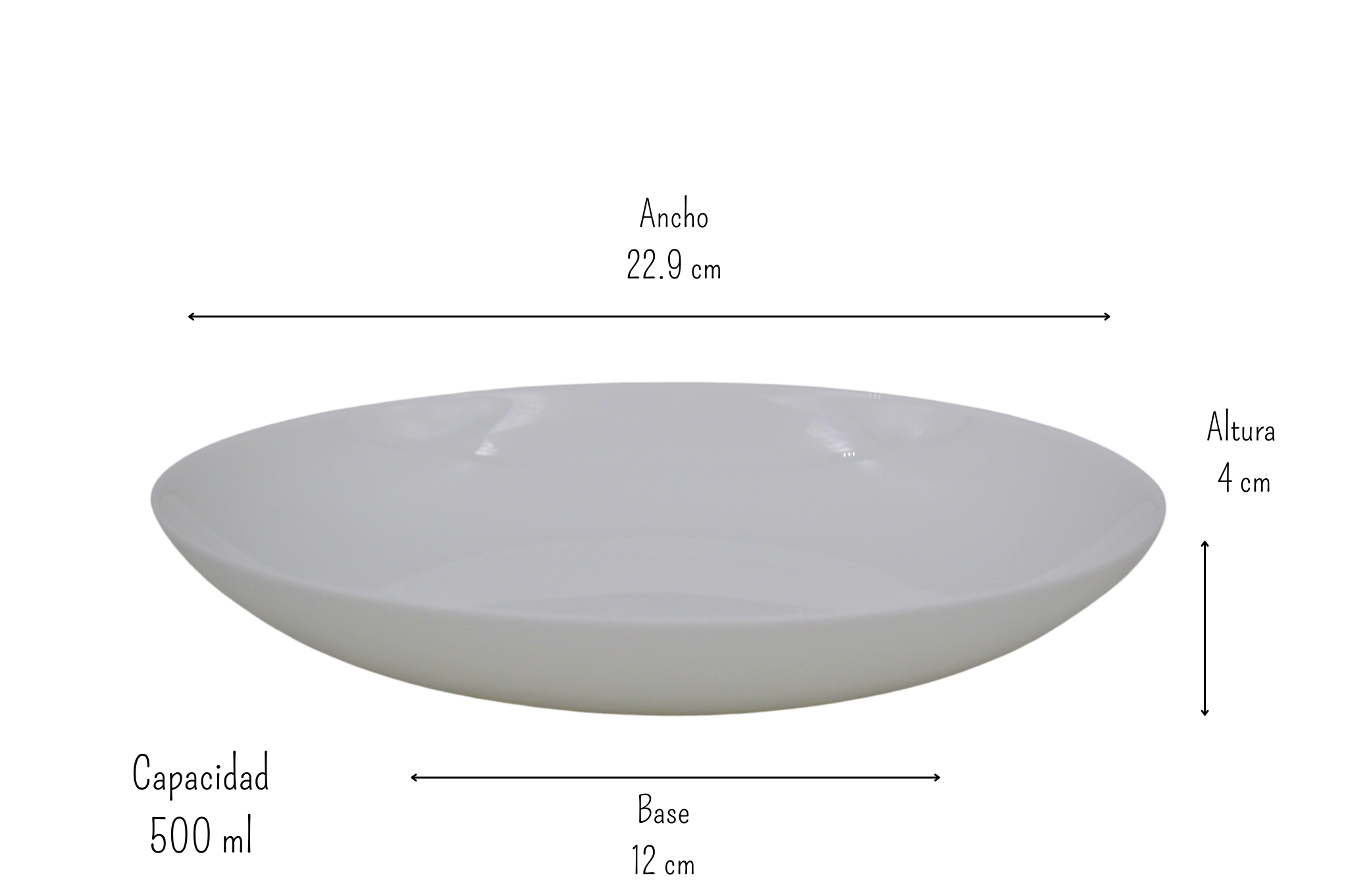 Plato Sopero Clásico Redondo 700 ml Vidrio Opalino Blanco LYGQP-90 Jiangsu
