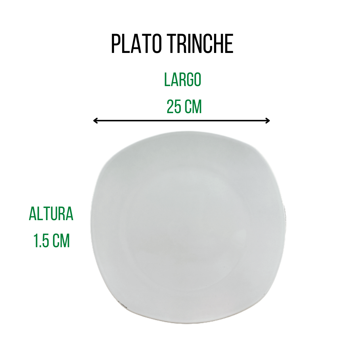 Plato Trinche Cuadrado Clasico Elegante de 25 cm de Loza Antartic Sant ANFORAMA Todo para mi Cocina