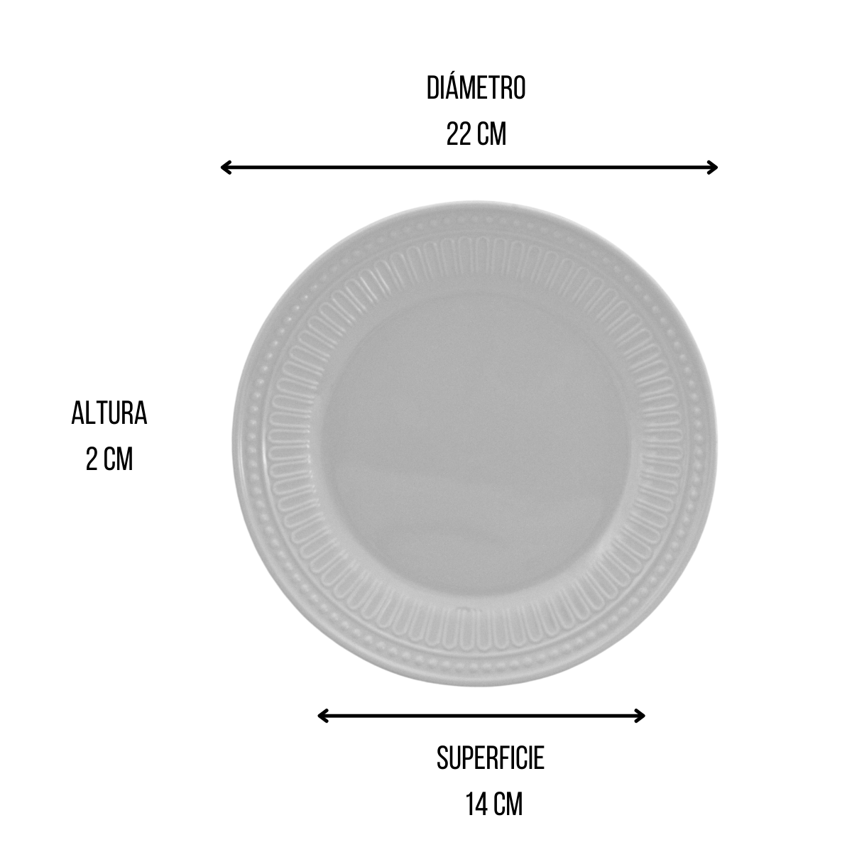 Plato Ensaladero Redondo 22 cm de Melamina Resistente tipo Plástico Perla Anforama