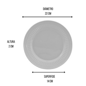 Plato Ensaladero Redondo 22 cm de Melamina Resistente tipo Plástico Perla Anforama