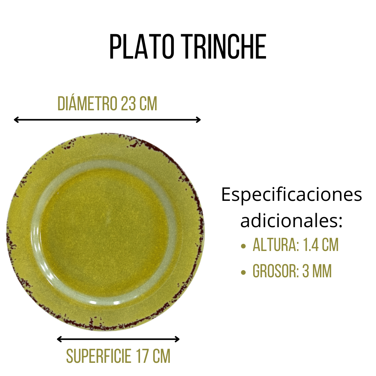 Plato de Melamina Redondo Resistente 23 cm ANFORAMA Todo para mi
