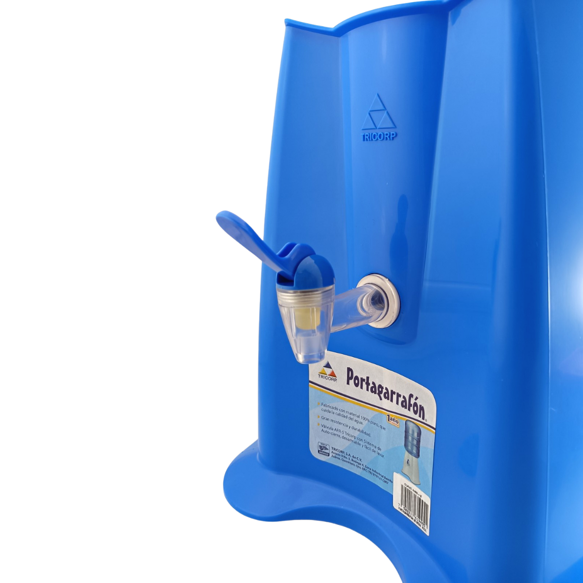 Porta Garrafón con Dispensador de Plástico Resistente 31.4 cm Azul Anforama