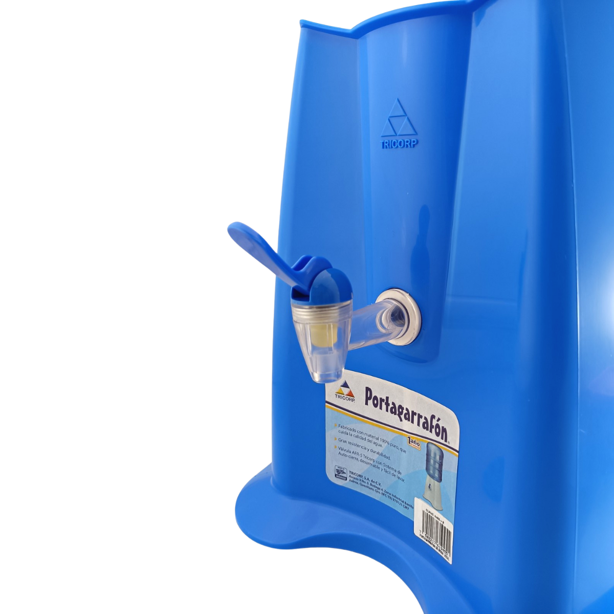 Porta Garrafón con Dispensador de Plástico para Agua Azul