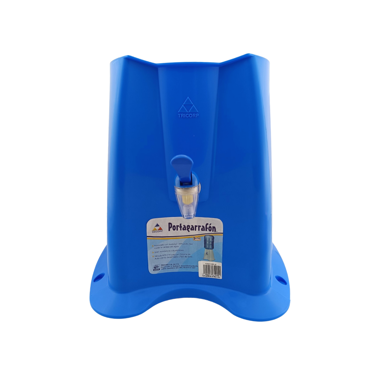 Porta Garrafón con Dispensador de Plástico Resistente 31.4 cm Azul Anforama
