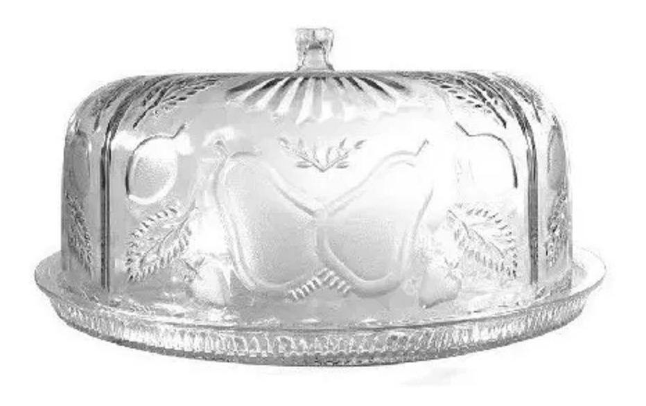 Panera Pastelera Grande con Tapa de Plástico Tipo Cristal Decorado 36.5 cm