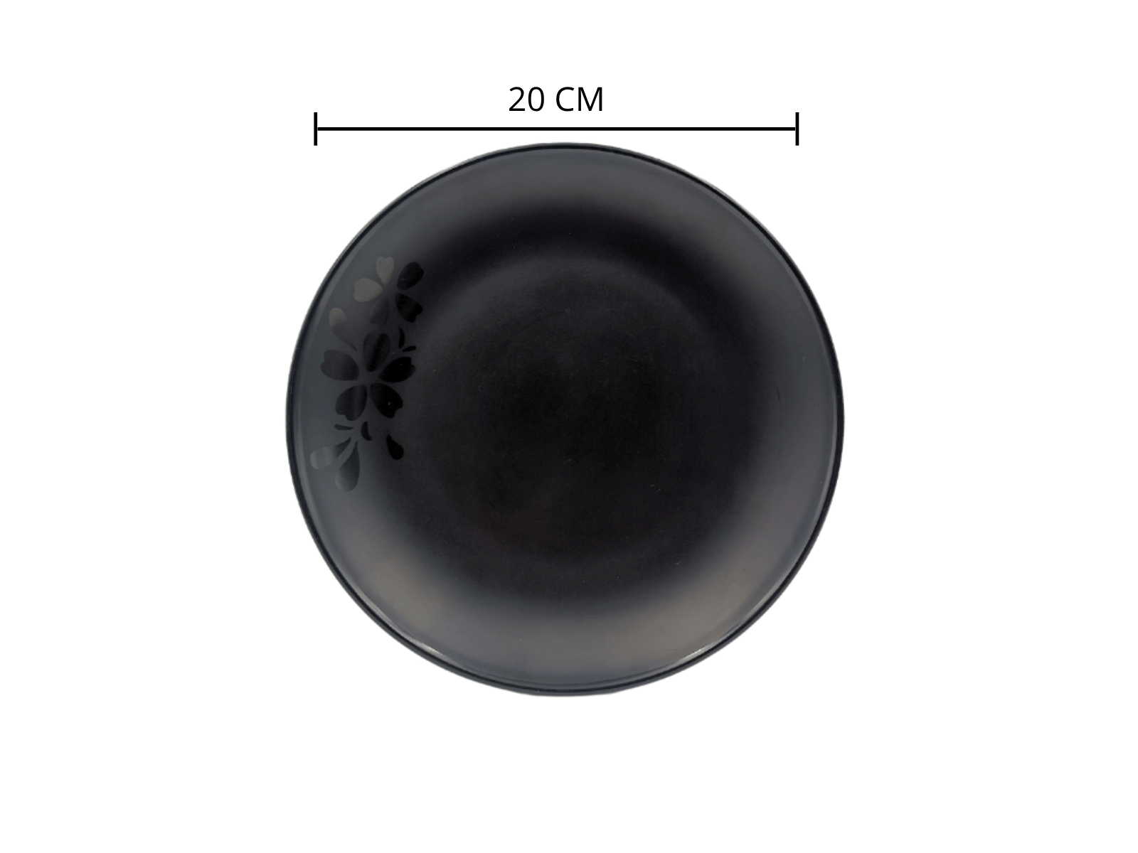 Plato Arrocero Pastelero 20 cm Melamina Resistente tipo Plástico Negro Anforama