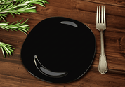 Plato Ensaladero Arrocero Clásico Cuadrado de 20 cm de Vidrio Templado Negro iLuminarc