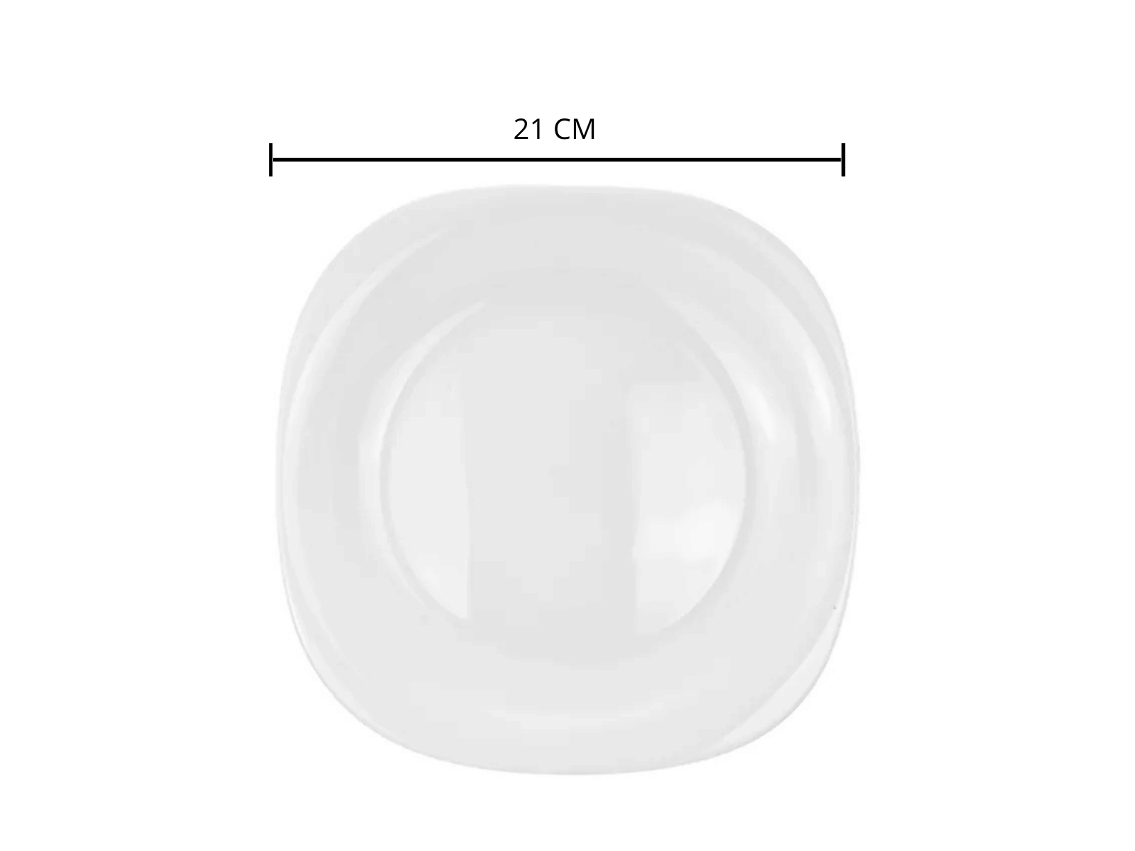 Plato Ensaladero Arrocero Clásico Cuadrado de 21 cm de Vidrio Opalino Blanco Venecia Anfora