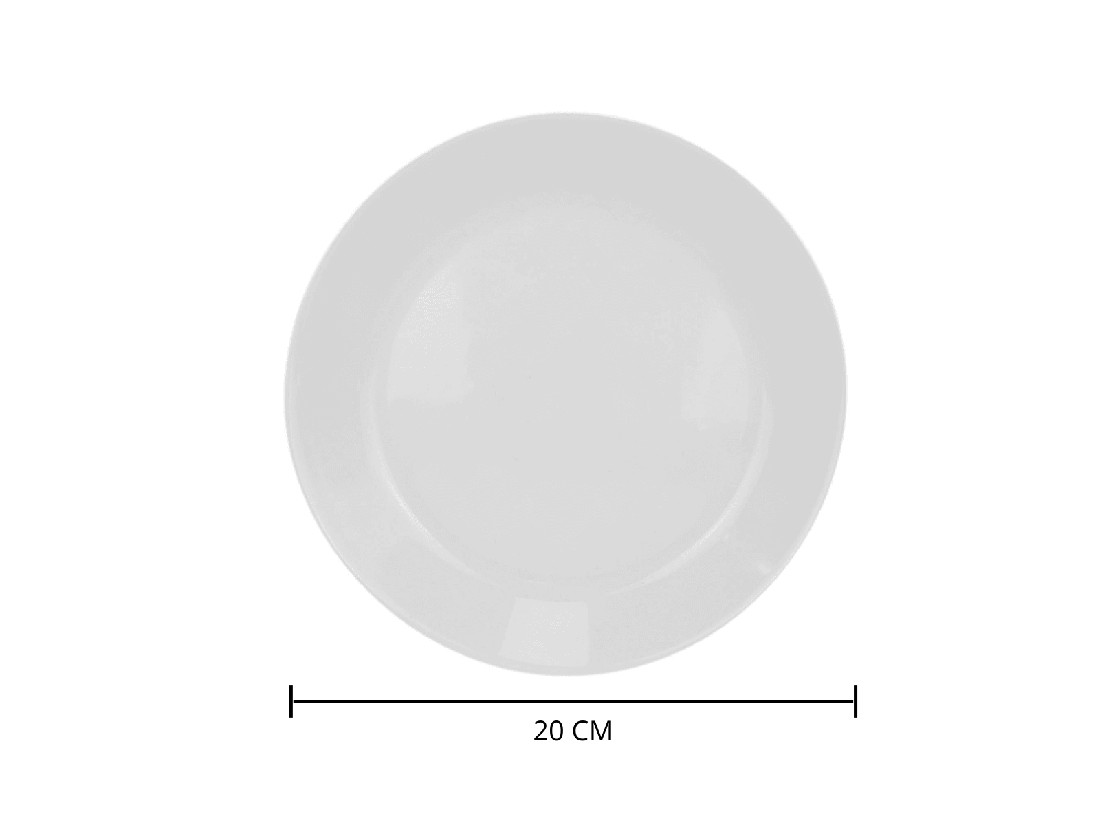 Plato Ensaladero Arrocero Pastelero Clásico Redondo de 20 cm de Vidrio Opalino Blanco Antartic Anfora