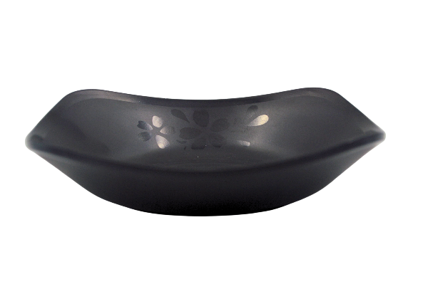Plato Hondo Cuadrado 200 ml de Melamina Resistente tipo Plástico Negro Anforama