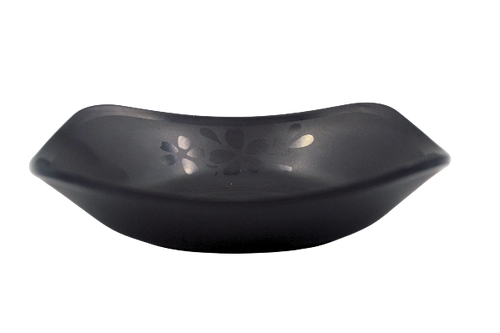 Plato Hondo Cuadrado 200 ml de Melamina Resistente tipo Plástico Negro Anforama