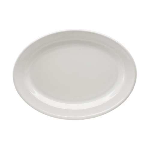 Plato Ovalado de 27 cm de Loza Tipo Cerámica Elegante Clásico Blanco Glacial 310106 Santa Anita