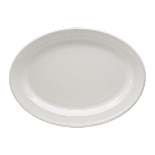 Plato Ovalado de 33 cm de Loza tipo Cerámica Elegante Clásico Blanco Glacial 310105 Santa Anita