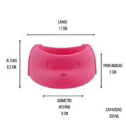 Plato Comedero Redondo para Mascota de Plástico de 300 ml 20 cm Rosa San Remo