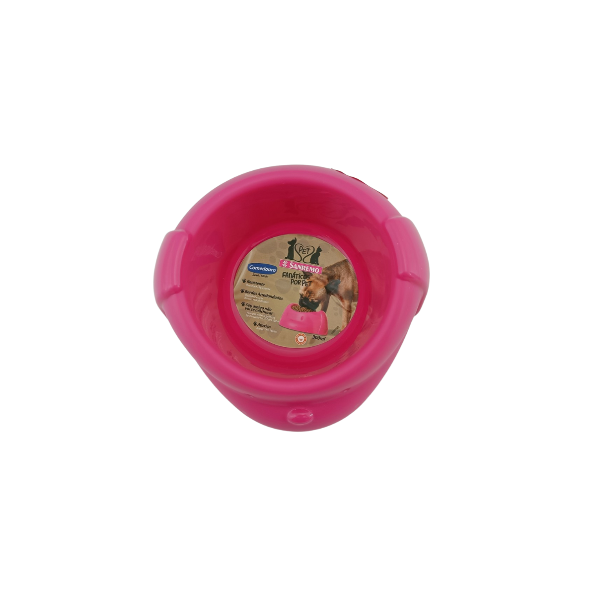 Plato Comedero Redondo para Mascota de Plástico de 300 ml 20 cm Rosa San Remo