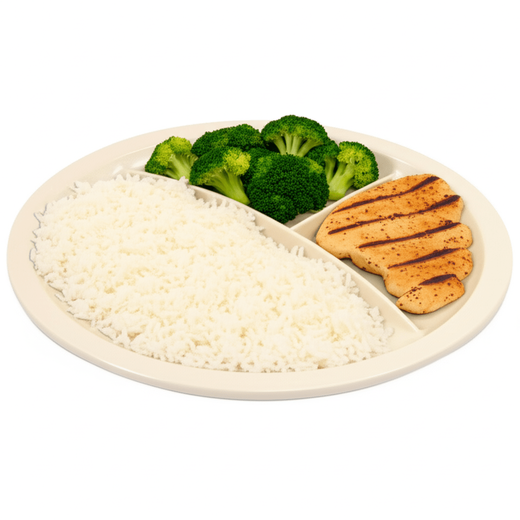 Plato Redondo con 3 divisiones de Melamina Resistente Beige Tavola 80721
