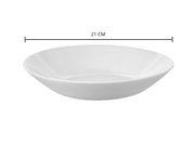 Plato Sopero Hondo Clásico Redondo de 21 cm de Vidrio Opalino Blanco Antartic Anfora