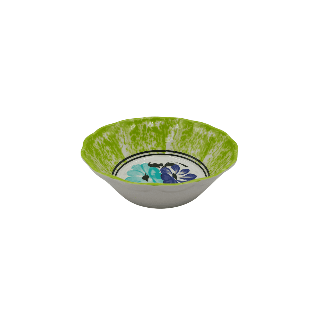 Plato Tazón Pozolero 17 cm Melamina Tipo Plástico Verde con Flores Dolores 85428 Tavola