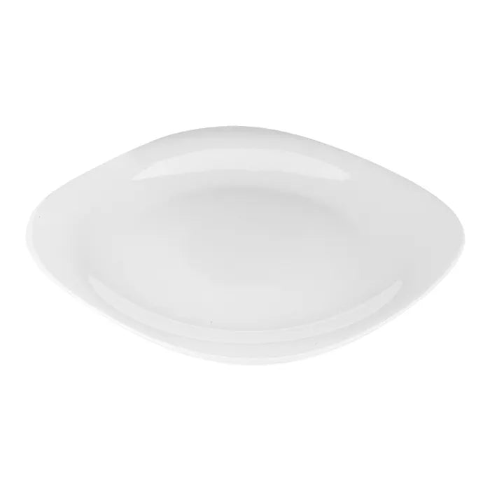 Plato Ensaladero Arrocero Clásico Cuadrado de 21 cm de Vidrio Opalino Blanco Venecia Anfora