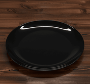 Plato Trinche Clásico Redondo de 26.5 cm de Vidrio Templado Negro iLuminarc