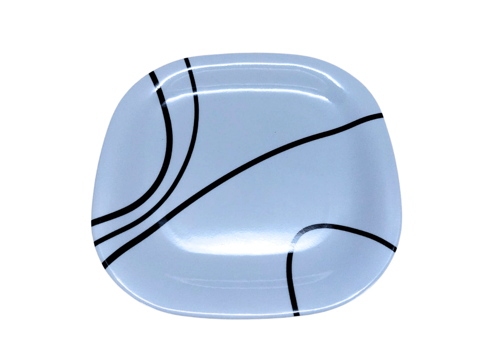 Plato Trinche Cuadrado de 20 cm de Melamina Resistente tipo Plástico Líneas TKM096 Tab and Kit
