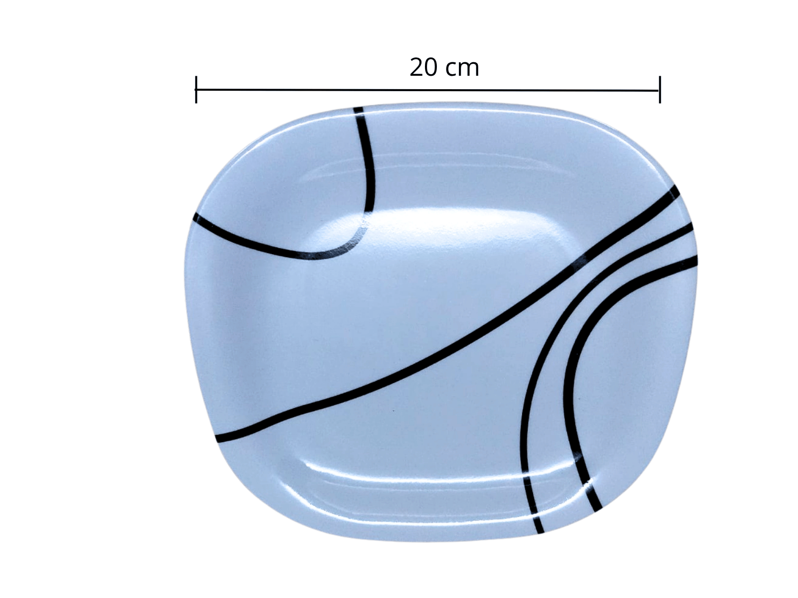 Plato Trinche Cuadrado de 20 cm de Melamina Resistente tipo Plástico Líneas TKM096 Tab and Kit