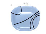Plato Trinche Cuadrado de 20 cm de Melamina Resistente tipo Plástico Líneas TKM096 Tab and Kit