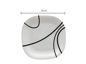 Plato Trinche Cuadrado de 20 cm de Melamina Resistente tipo Plástico Líneas TKM096 Tab and Kit