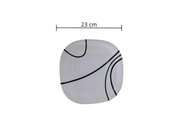 Plato Trinche Cuadrado de 23 cm de Melamina Resistente tipo Plástico Líneas TKM097 Tab and Kit