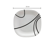Plato Trinche Cuadrado de 23 cm de Melamina Resistente tipo Plástico Líneas TKM097 Tab and Kit