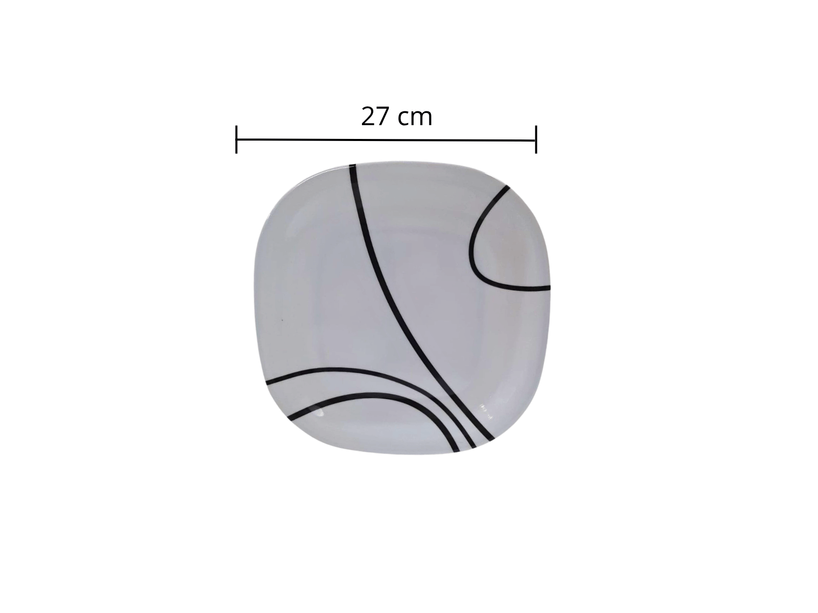 Plato Trinche Cuadrado de 27 cm de Melamina Resistente tipo Plástico Líneas TKM098 Tab and Kit