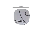 Plato Trinche Cuadrado de 27 cm de Melamina Resistente tipo Plástico Líneas TKM098 Tab and Kit