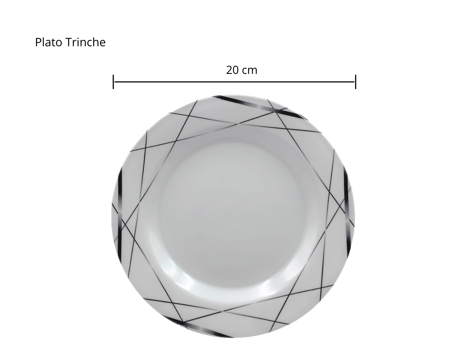 Plato Trinche de 20 cm de Melamina Resistente Tipo Plástico Líneas Gris Oscuro TKM112 Tab and Kit