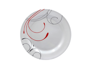 Plato Trinche de 20 cm de Melamina Resistente Tipo Plástico Líneas Rojas TKM104 Tab and Kit