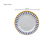 Plato Trinche de 20 cm de Melamina Resistente Tipo Plástico Plumas Azules TKM120 Tab and Kit