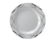 Plato Trinche de 23 cm de Melamina Resistente Tipo Plástico Líneas Gris Oscuro TKM113 Tab and Kit
