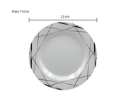 Plato Trinche de 23 cm de Melamina Resistente Tipo Plástico Líneas Gris Oscuro TKM113 Tab and Kit