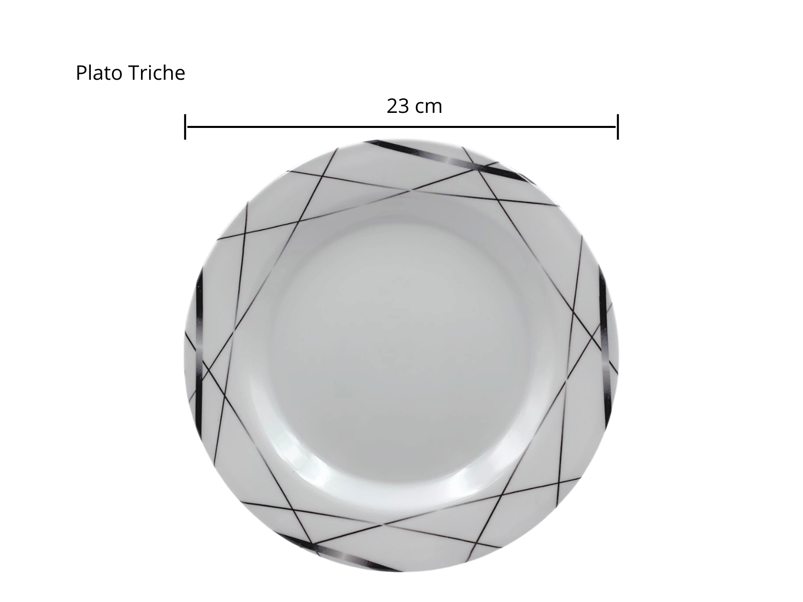 Vajilla Redonda con 12 piezas para 4 Personas de Melamina tipo Plástico Líneas Gris Oscuro Tab and Kit