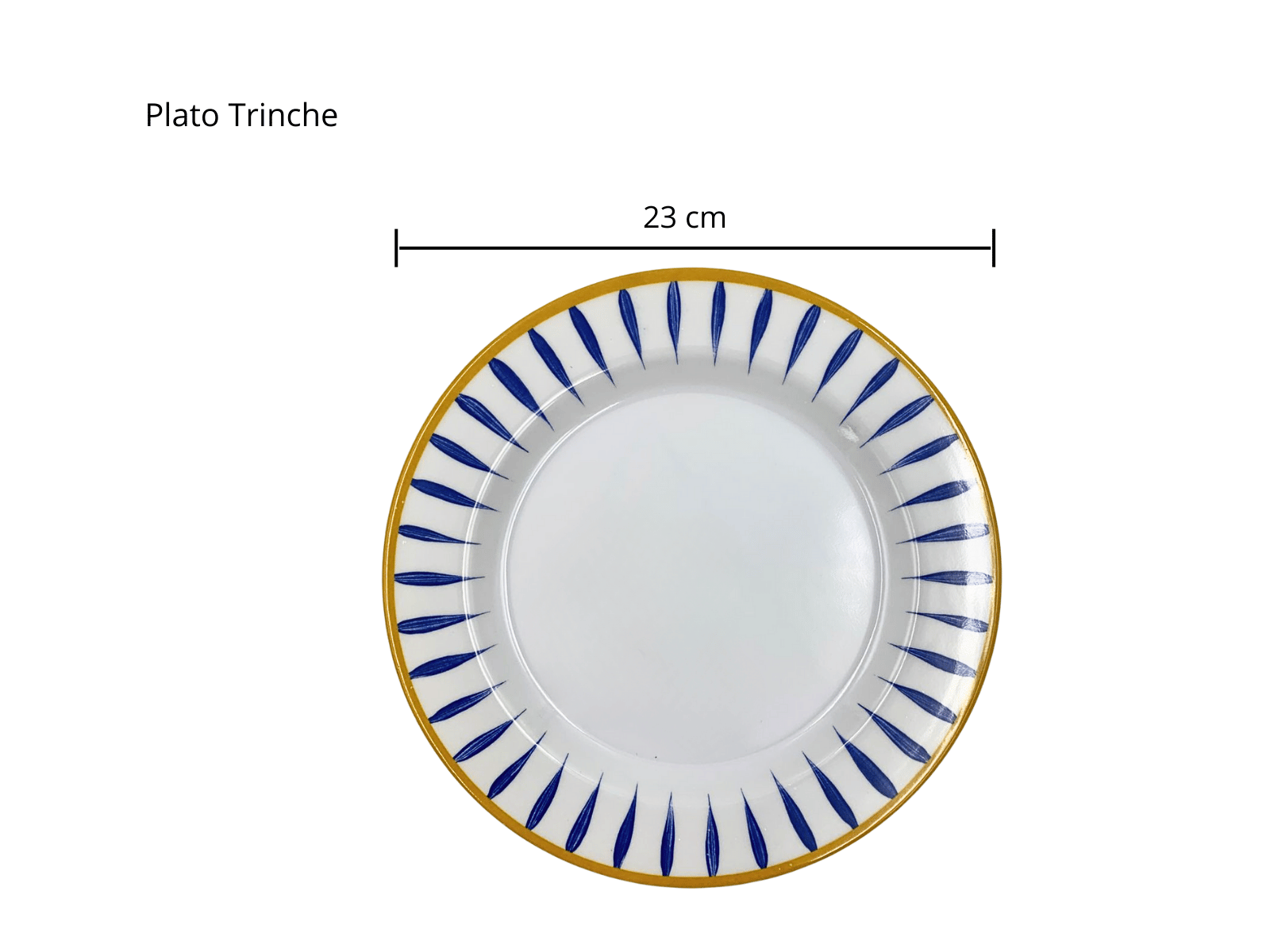Plato Trinche de 23 cm de Melamina Resistente Tipo Plástico Plumas Azules TKM121 Tab and Kit