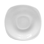 Plato para Taza Expresso Clásico Cuadrado de 12 cm de Vidrio Opalino Blanco Venecia Anfora