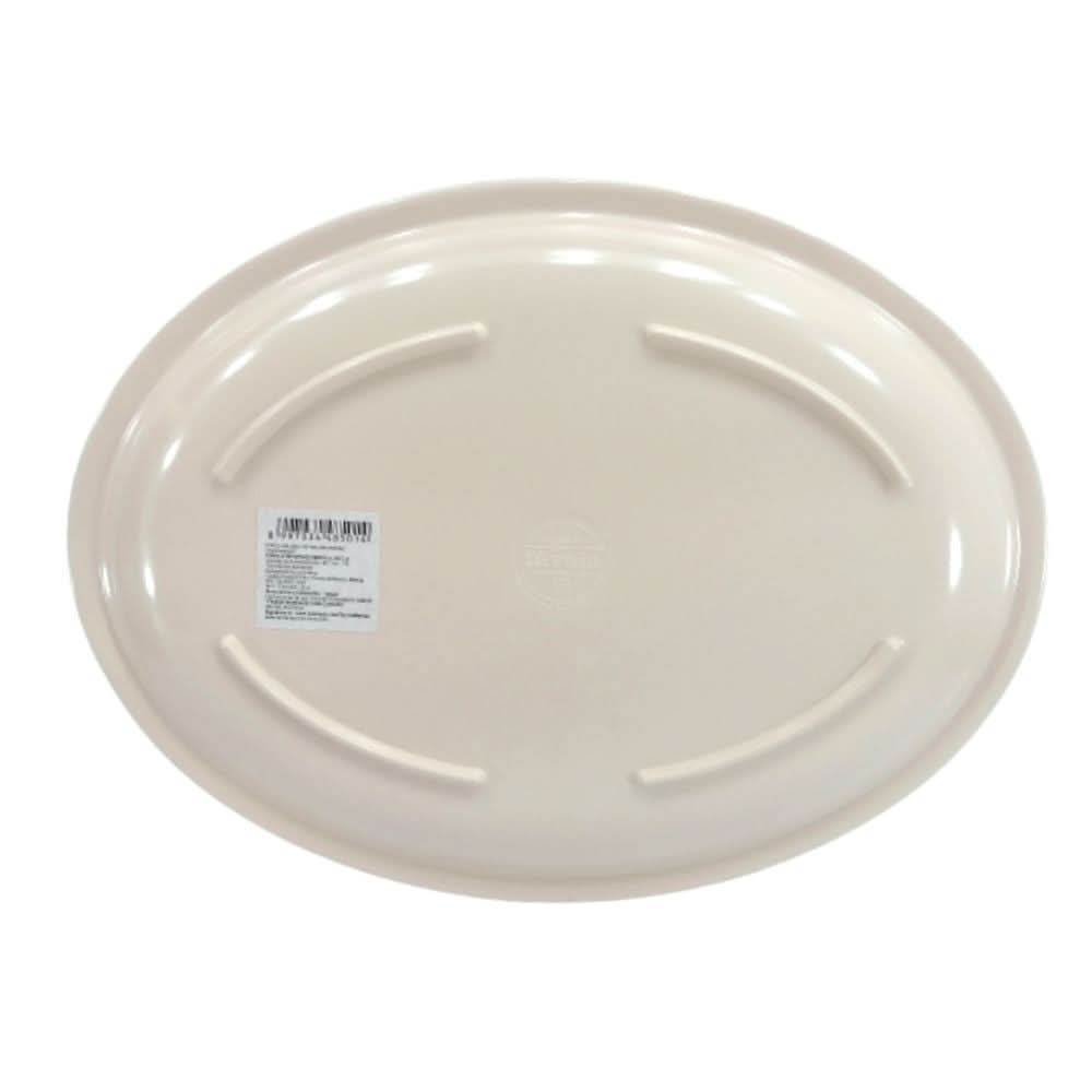 Platón Ovalado Grande 34 cm 13.3'' de Melamina Resistente tipo Plástico Beige Tavola