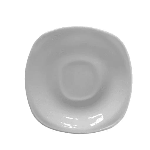 Plato para Taza Clásico Cuadrado de 15 cm de Vidrio Opalino Blanco Venecia Anfora