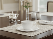 Plato para Taza Expresso Clásico Cuadrado de 12 cm de Vidrio Opalino Blanco Venecia Anfora