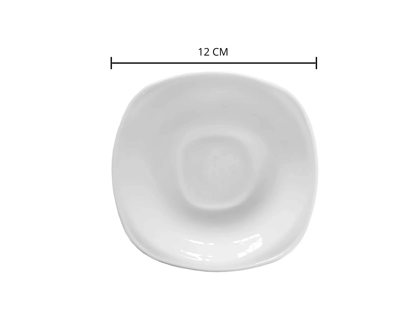 Plato para Taza Expresso Clásico Cuadrado de 12 cm de Vidrio Opalino Blanco Venecia Anfora