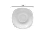 Plato para Taza Expresso Clásico Cuadrado de 12 cm de Vidrio Opalino Blanco Venecia Anfora