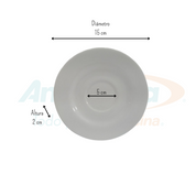 Plato para Taza Redondo 14.5 cm de Loza Resistente Blanco Nevada Corona