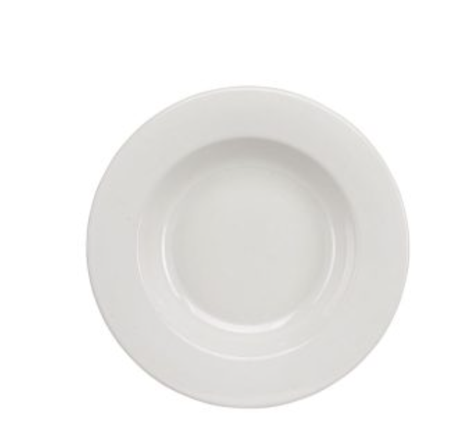 Plato pasta de 31 cm de Loza tipo Cerámica Elegante Clásico Blanco Glacial 310098 Santa Anita