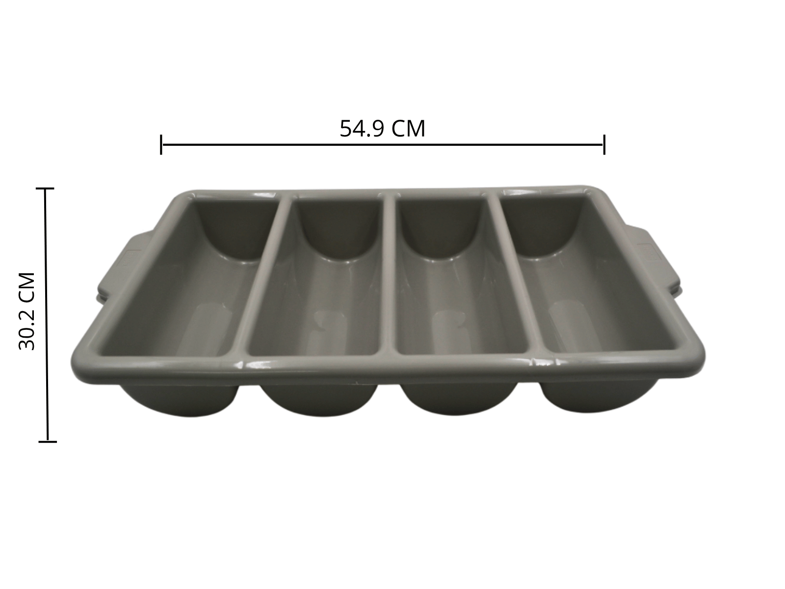 Porta Cubiertos de 4 Divisiones para Restaurante de Plástico Gris Tavola 94011
