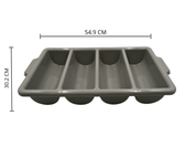 Porta Cubiertos de 4 Divisiones para Restaurante de Plástico Gris Tavola 94011